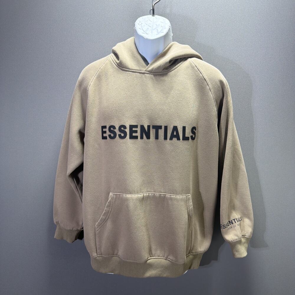 Fear of God Essentials Hoodie Men's M Tan Streetwear Boxy Streetwear Pullover